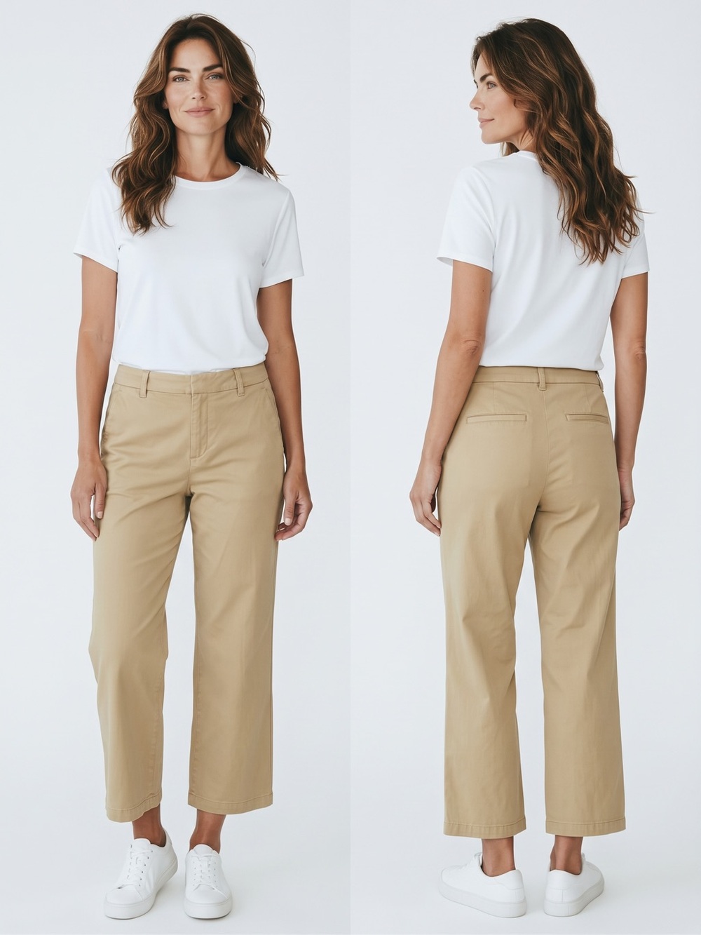 ✨ 3 for $10 Bundle✨ Liverpool Los Angeles Cropped Wide-Leg Chinos in Tan